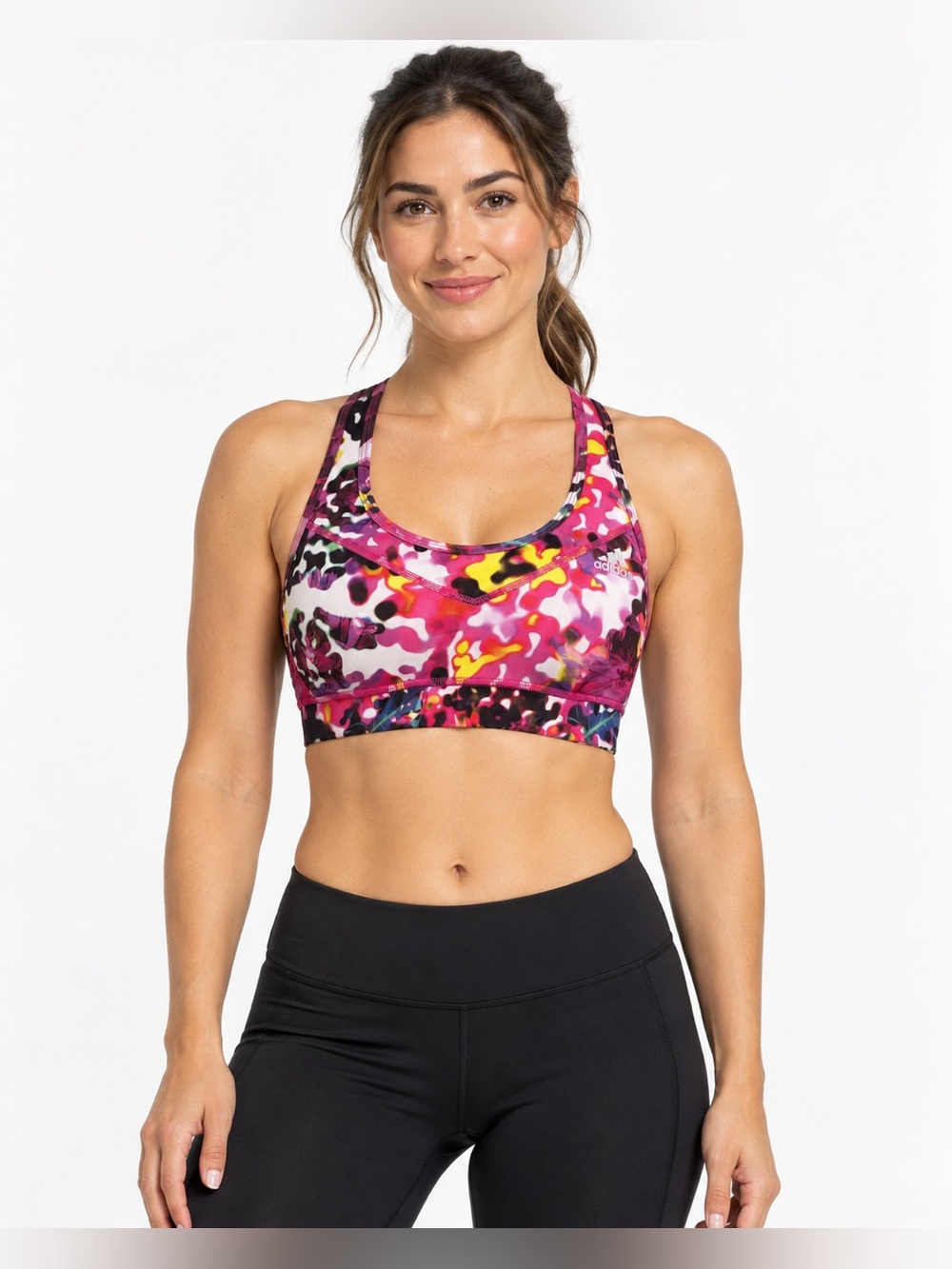 Adidas Techfit Climalite Women's Sports Bra Multicolor Floral Print Size M
